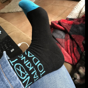 Not Talking Today Socks. Women's Fun Socks. Crew Length. Fits Size 6-10. Bamboo Socks with fun sayings. Hidden Comments Socks, Gift ideas for friends, Gift ideas for Christmas, Gift idea for working women. Cool Socks