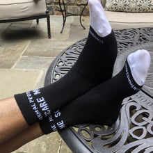 Load image into Gallery viewer, Normal People Scare Me Women&#39;s Fun Bamboo Sock with sayings. Crew Length Size 6-10
