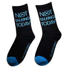 Load image into Gallery viewer, Not Talking Today Women&#39;s Fun Bamboo. Sock with sayings Crew Length Size 6-10. Women&#39;s Fun Socks. Crew Length. Fits Size 6-10. Bamboo Socks with fun sayings. Hidden Comments Socks, Gift ideas for friends, Gift ideas for Christmas, Gift idea for working women. Cool Socks
