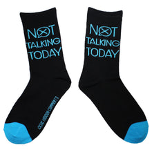 Load image into Gallery viewer, Not Talking Today Women&#39;s Bamboo Fun Socks with sayings. Crew Length Size 6-10 Hidden Comments Socks
